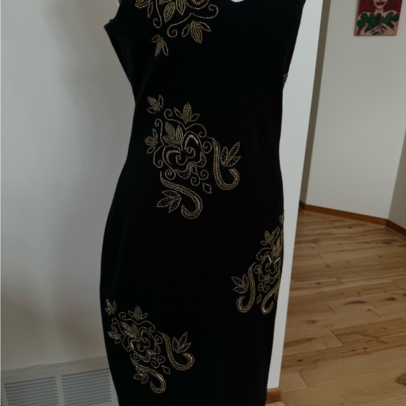 Night out dress black gold spaghetti straps - Picture 8 of 12